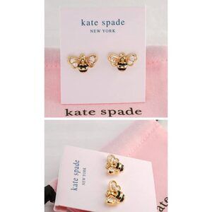 Kate Spade All Abuzz Stone Crystal Bee Stud Earrings (with Dust Bag) Brand New